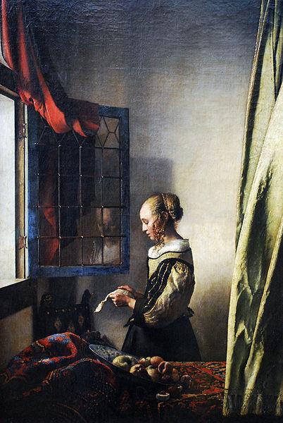 Johannes Vermeer Girl reading a letter by an open window oil painting image
